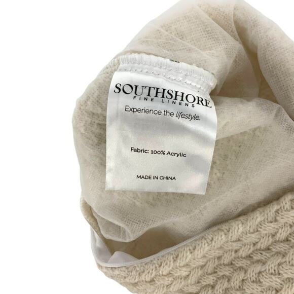 SouthShore Fine Linens Knit Decorative Accent Pillow Cover Oatmeal 15"x15" NWOT - Picture 3 of 5
